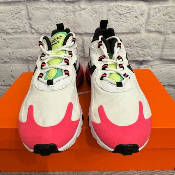 Authentic Nike Air Max 270 React White Black-Hyper Pink Size 7 - Picture 4 of 6